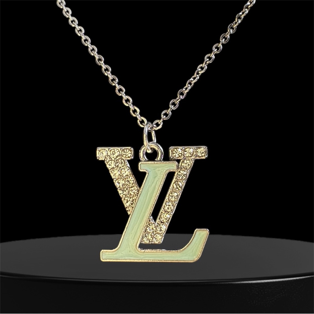 Silver & Teal LV Pendant